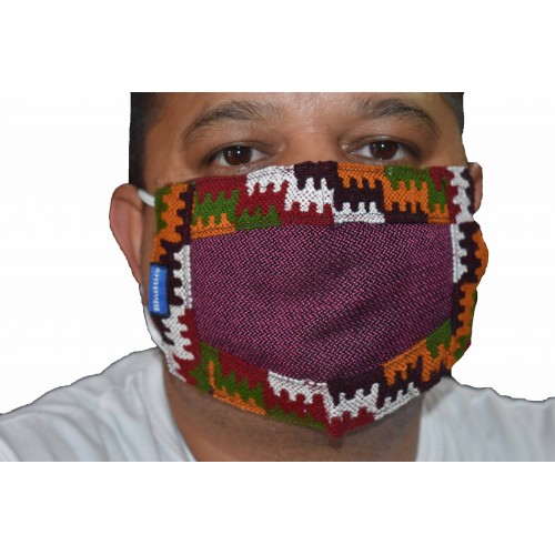 Face Mask-1 Traditional Design Dark Purple 